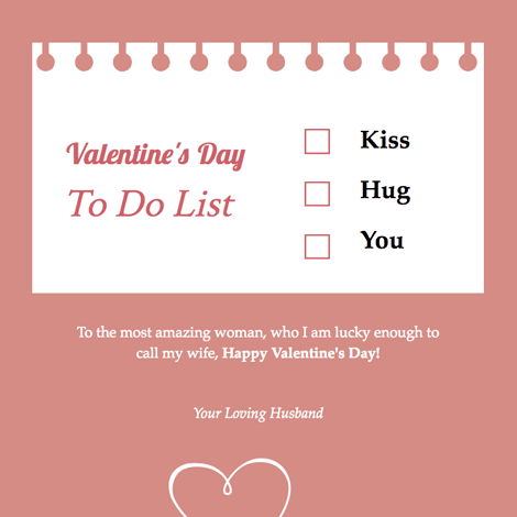 Valentine's Day To Do List eCard